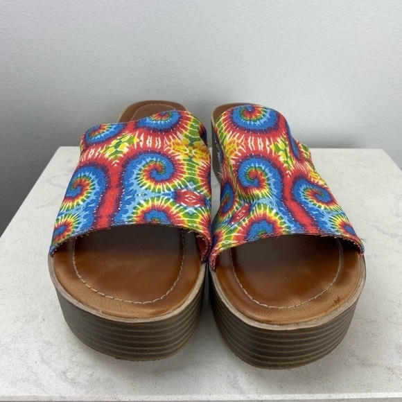 BLOWFISH MALIBU VEGAN TIE DYE PLATFORM SLIDE SANDALS - Picture 5 of 14